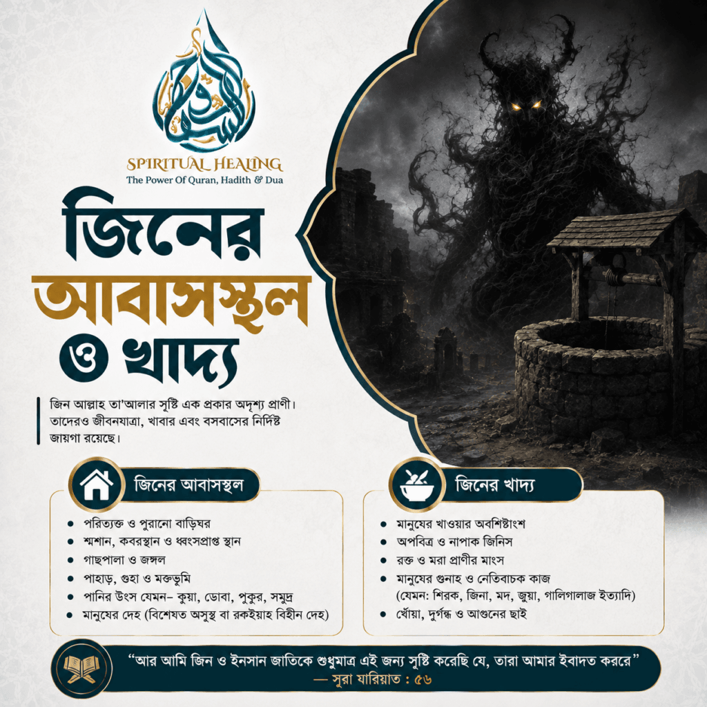 জিনের আবাসস্থল ও খাদ্য